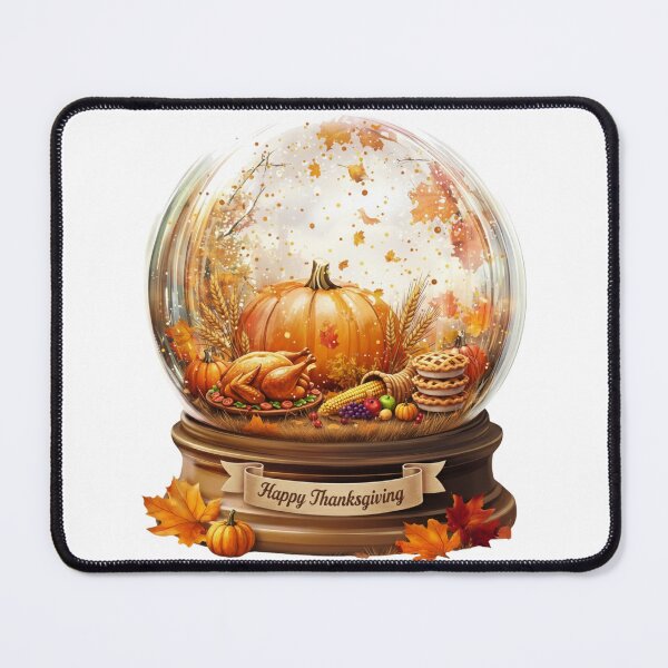 Item preview, Cozy Thanksgiving Snow Globe with Fall Pumpkin and Turkey Harvest Decor designed and sold by designwiss.