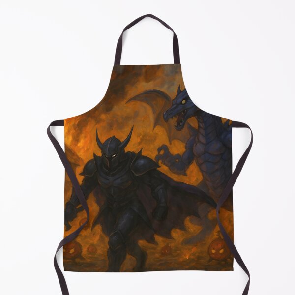 Item preview, Epic Dark Knight Facing Blue Dragon in Burning Village designed and sold by PandaTShirtShop.