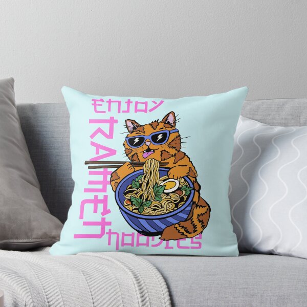 Item preview, Gato de fideos ramen con tipografía de estilo japonés designed and sold by MinkkiDraws.