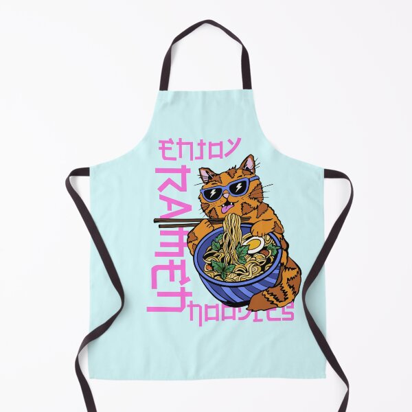Artikelvorschau, Ramen-Nudel-Katze mit japanisch stilisierter Typografie entworfen und verkauft von MinkkiDraws.