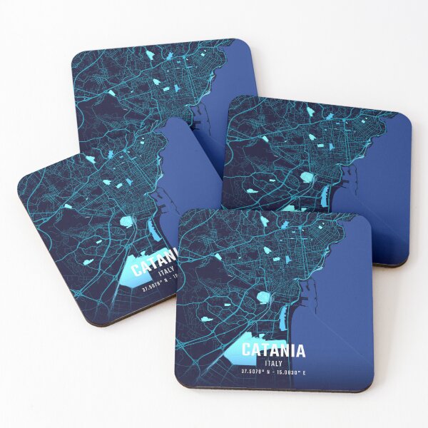 Item preview, Catania Midnight City Map designed and sold by HomeLivingCo.