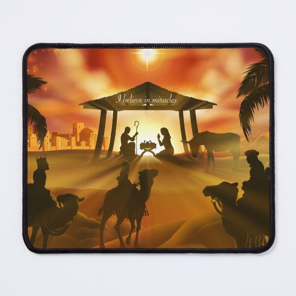 Item preview, I believe in Miracles — Christmas  Nativity Orange effect designed and sold by Imemewell.