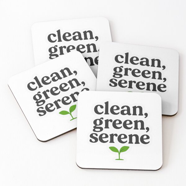 Item preview, Clean Green Serene-Eco friendly Motivational Minimalist Design designed and sold by PopMood co..