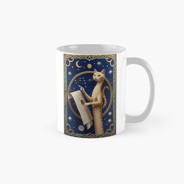 Item preview, Cream Cat Astrolabe Medieval Astronomy Art designed and sold by PictorialWhimsy.