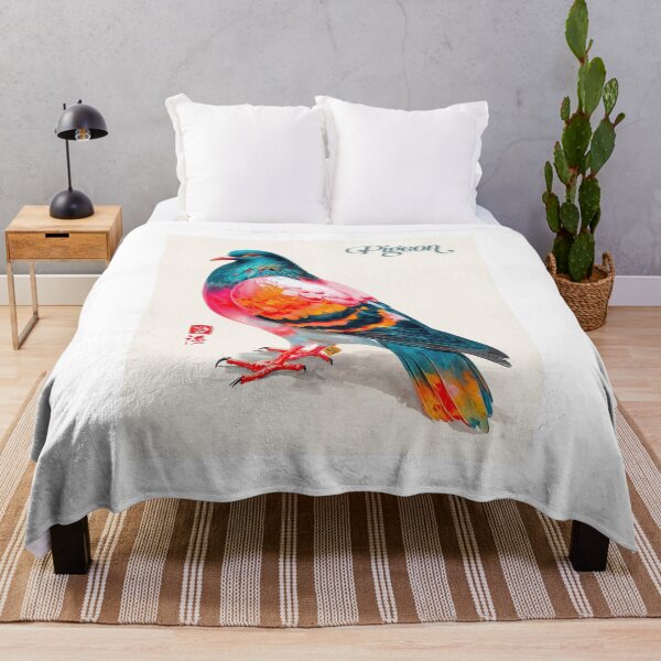 Item preview, Neon Plumage: Surreal Pigeon in Painterly Flight designed and sold by ForeverPrintsOK.
