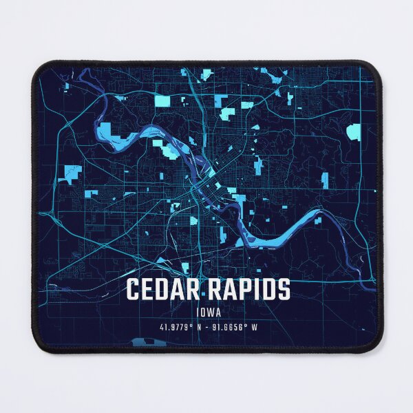 Item preview, Cedar Rapids Midnight City Map designed and sold by HomeLivingCo.