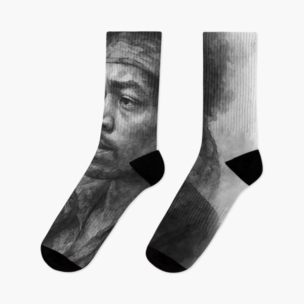 Item preview, Jimi Hendrix Portrait – Expressive Rock Legend Art Print | Pencil & Smudge Style by Conor Keegan designed and sold by ConorKeeganArt.