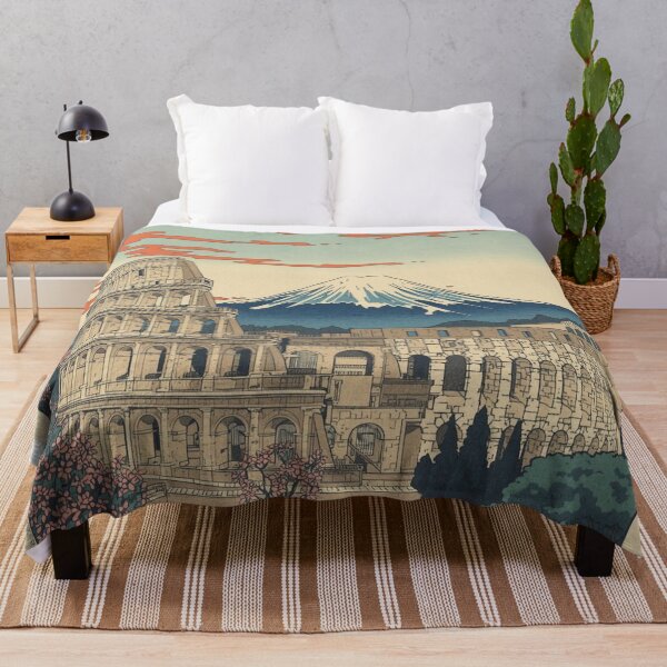 Item preview, Roman Colosseum and Mount Fuji – Japanese Ukiyo-e Woodblock Landscape designed and sold by Vandy Fullam.