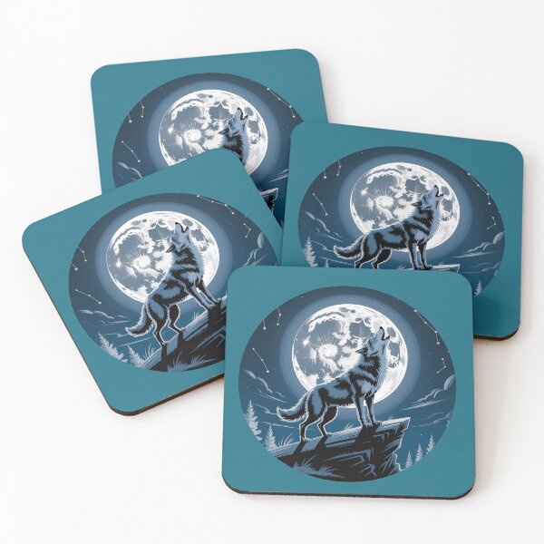 Item preview, (Wolf Howling on a Rock under a Luminous Full Moon Design | Digital Wolf and Moon Art) designed and sold by thechoice1.