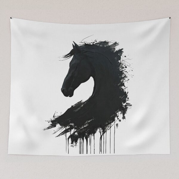 Item preview, Bold Black Horse Expressionist Silhouette designed and sold by caracatita75.