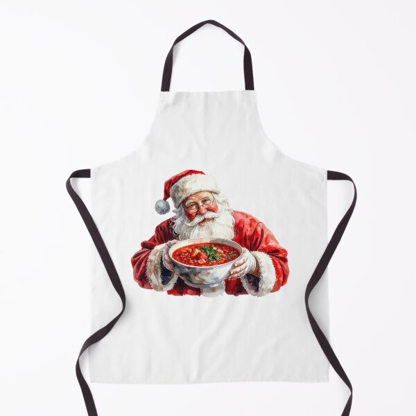 Item preview, Watercolor Santa with Borscht – Festive Christmas Art designed and sold by Litely.