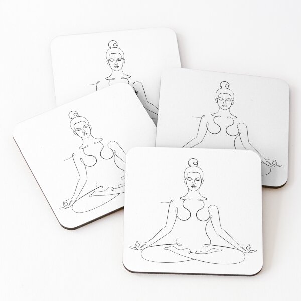 Item preview, Aesthetic Lotus Pose – Padmasana – One Line Drawing designed and sold by altandesign.