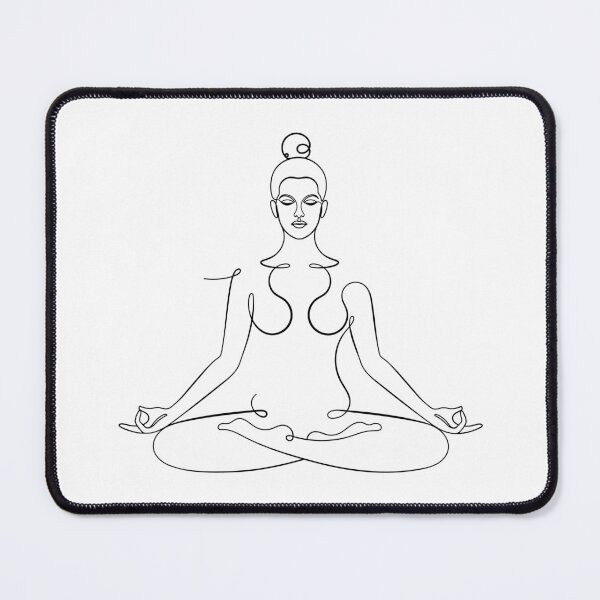 Item preview, Aesthetic Lotus Pose – Padmasana – One Line Drawing designed and sold by altandesign.
