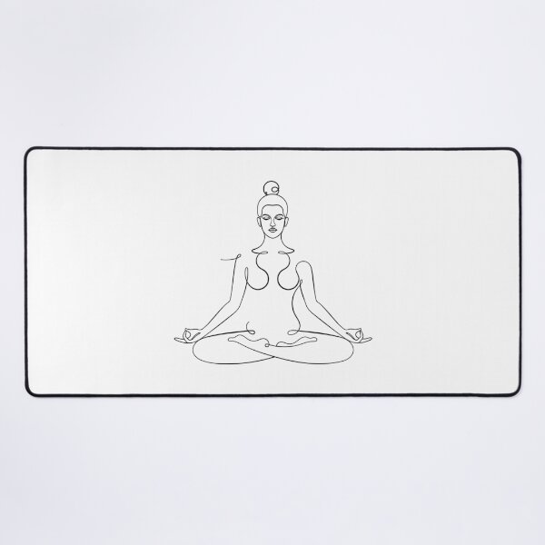 Item preview, Aesthetic Lotus Pose – Padmasana – One Line Drawing designed and sold by altandesign.