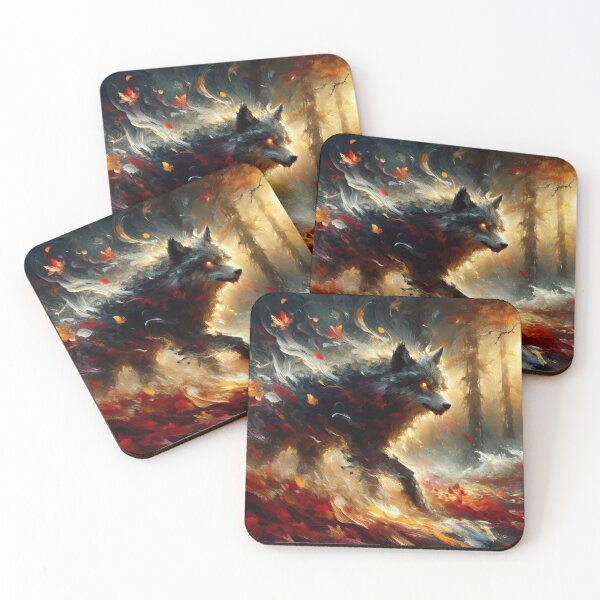 Item preview, Spirit of the Ember Wolf – Guardian of the Autumn Flames designed and sold by ajengsusan.