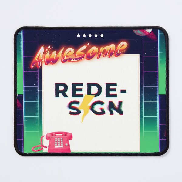 Item preview, "Awesome REDESIGN" - Retro 80s Synthwave Vaporwave Graphic  designed and sold by SergioMiklos.