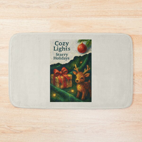 Item preview, Starry Christmas Composition with Orange-Toned Fawn and Rich Green Pines designed and sold by SplashTastic.