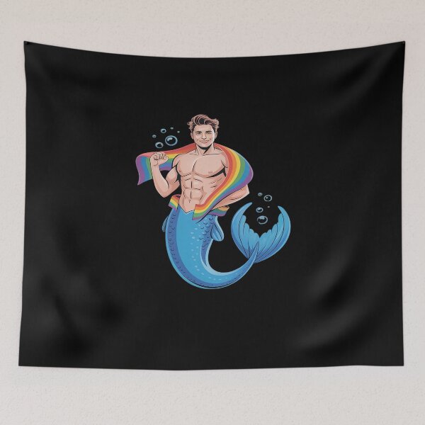 Item preview, LGBT Gay Merman Mermen LGBTQ Pride Flag Parade Equality designed and sold by AmparoBoyle.