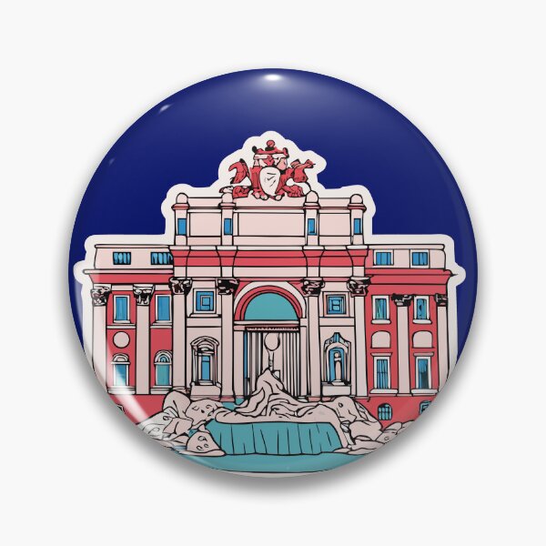 Item preview, Rome Trevi Fountain Eternal City Quote Sticker designed and sold by kacperartdesign.
