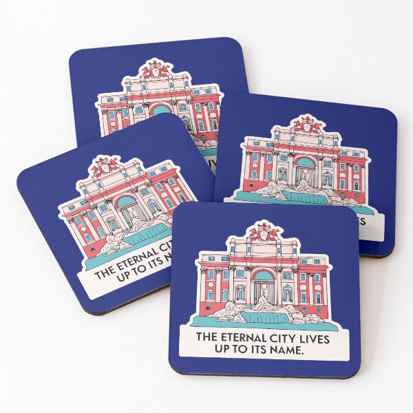 Item preview, Rome Trevi Fountain Eternal City Quote Sticker designed and sold by kacperartdesign.