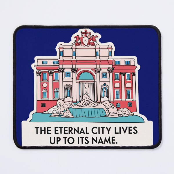 Item preview, Rome Trevi Fountain Eternal City Quote Sticker designed and sold by kacperartdesign.