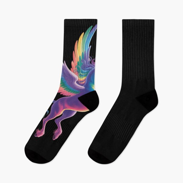 Item preview, Psychedelic Rainbow Unicorn Pegasus - Unique Fantasy Art designed and sold by MonsterBuddiess.