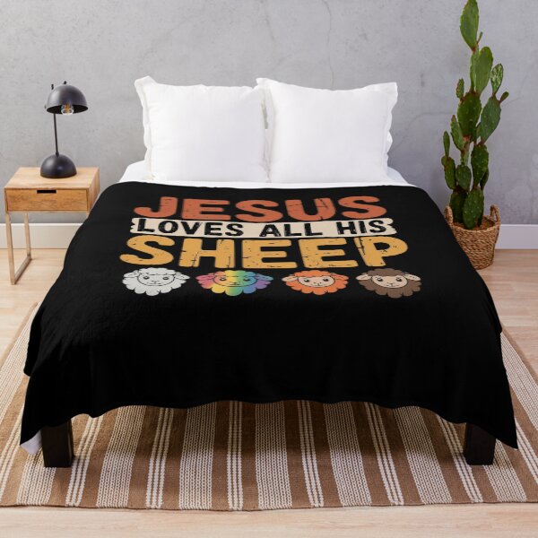 Item preview, Jesus Loves All His Sheep Christianity Rainbow LGBT Jesus designed and sold by DrewLeuschke.