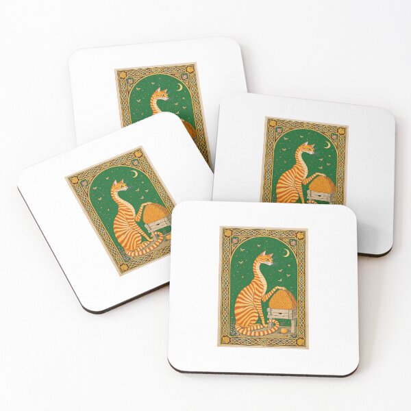 Item preview, Orange Cat Beekeeper Medieval Manuscript Art designed and sold by PictorialWhimsy.