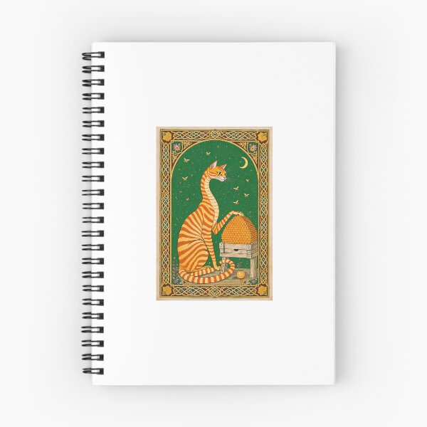 Item preview, Orange Cat Beekeeper Medieval Manuscript Art designed and sold by PictorialWhimsy.