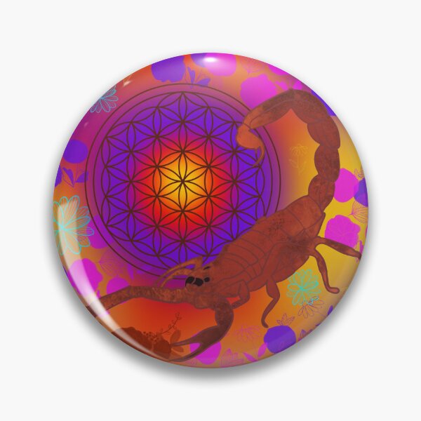 Item preview, Mystic Floral Scorpion – Psychedelic Sacred Geometry Art designed and sold by Herami.