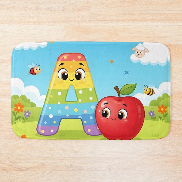 Item preview, Cute Alphabet A with Apple by Modern Mojo | Colorful Kids Nursery Art | Educational Classroom Decor designed and sold by Modern-Mojo.