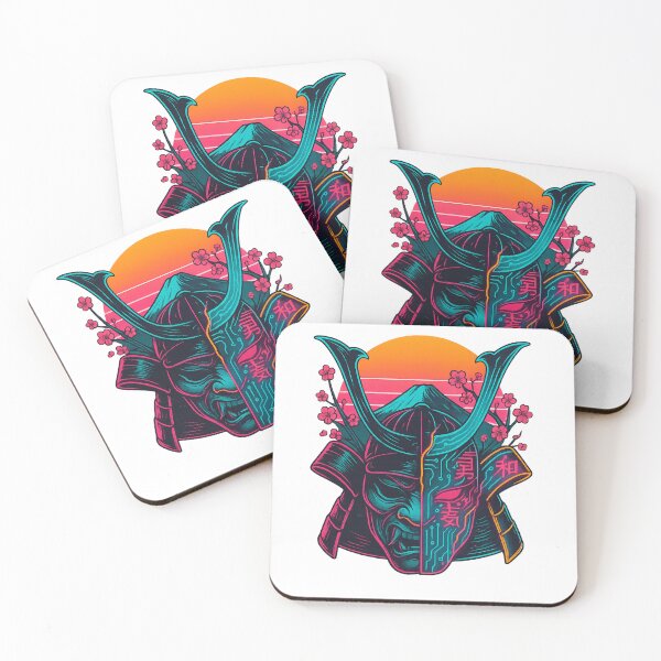 Item preview, Neo-Kintsugi Samurai — Neon Cyber Kabuto. designed and sold by PabDam.