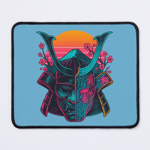 Item preview, Neo-Kintsugi Samurai — Neon Cyber Kabuto. designed and sold by PabDam.