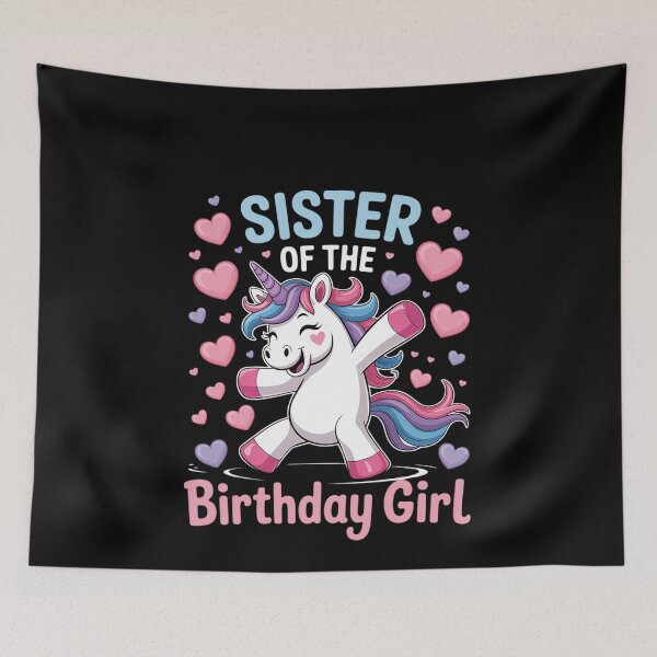 Item preview, Sister of the Birthday Girl Flossing Unicorn Sister 1 designed and sold by MonsterBuddiess.