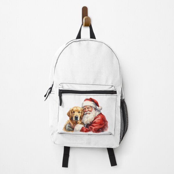 Item preview, Watercolor Santa with Golden Retriever – Festive Art designed and sold by Litely.