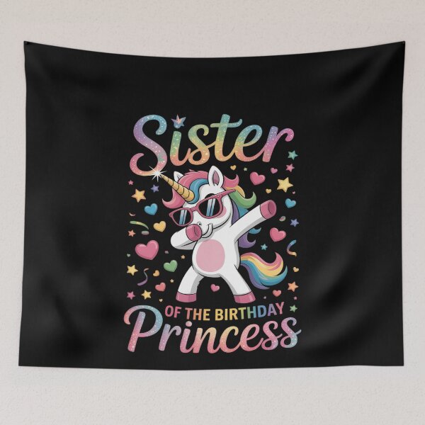 Item preview, Sister of the Birthday Princess Girl Flossing Unicorn Sister designed and sold by MonsterBuddiess.