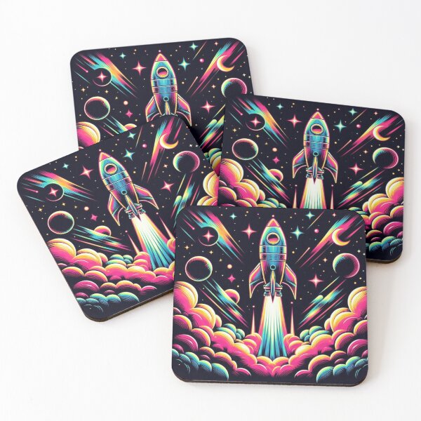 Item preview, Colorful neon rocket  designed and sold by Dogandesighn.