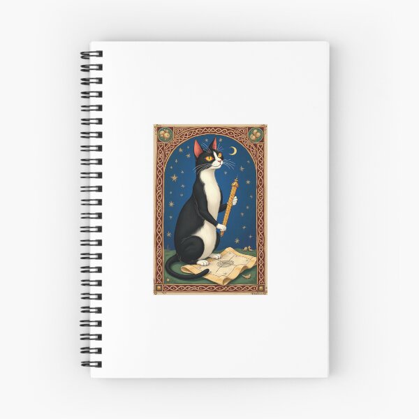 Item preview, Tuxedo Cat Cartographer Medieval Art designed and sold by PictorialWhimsy.