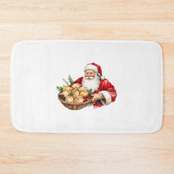 Item preview, Watercolor Santa with Dumplings – Festive Christmas Art designed and sold by Litely.