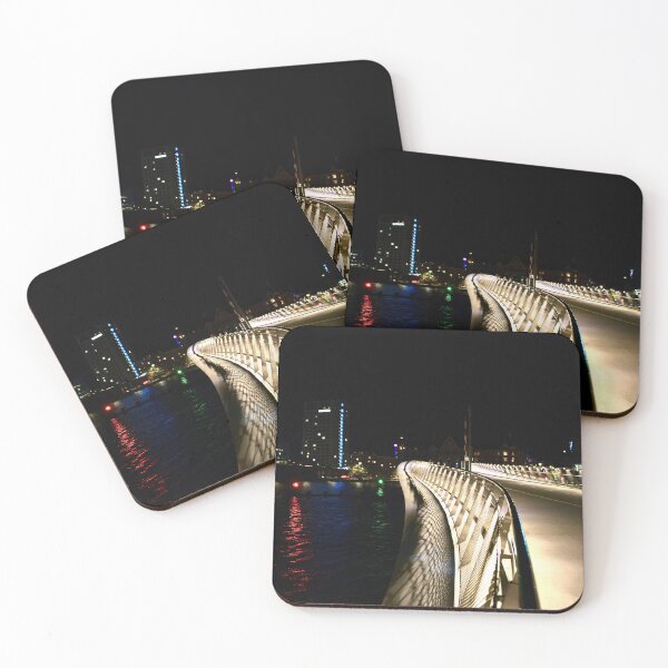 Item preview, Curved bridge at night – connection and path / Swiss Artwork Photography designed and sold by Raphael Wolf.