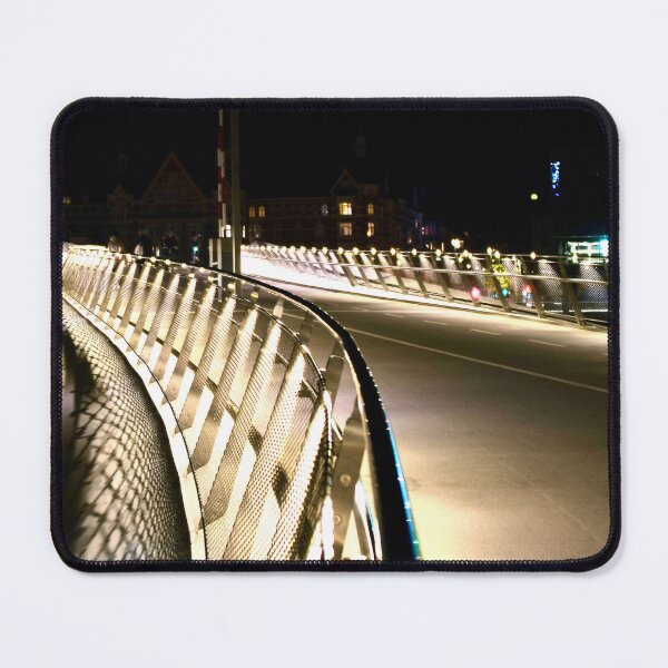 Item preview, Curved bridge at night – connection and path / Swiss Artwork Photography designed and sold by Raphael Wolf.
