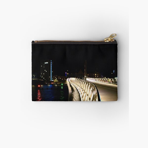 Item preview, Curved bridge at night – connection and path / Swiss Artwork Photography designed and sold by Raphael Wolf.