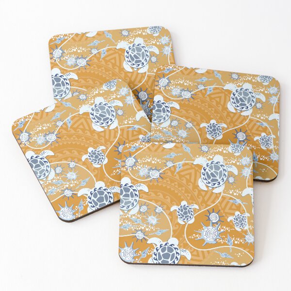 Item preview, Hawaii Lemon turtles on a Orange background designed and sold by Alex  Blud.