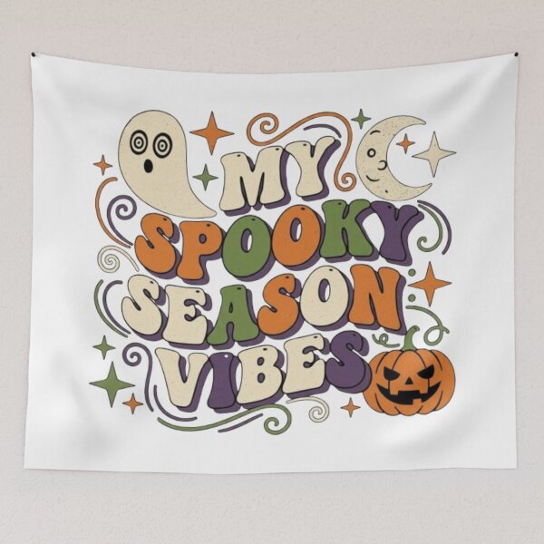 Item preview, My Spooky Season Vibes Retro Groovy 70s Halloween Ghost designed and sold by Cellara91.