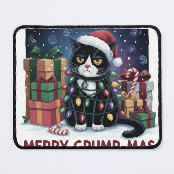Item preview, Merry Grump-mas Cat Holiday Illustration designed and sold by BANKACEM.STORE.