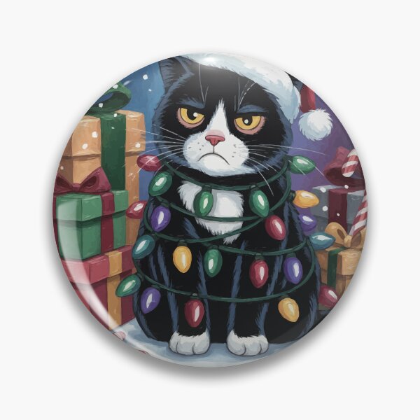 Item preview, Merry Grump-mas Cat Holiday Illustration designed and sold by BANKACEM.STORE.
