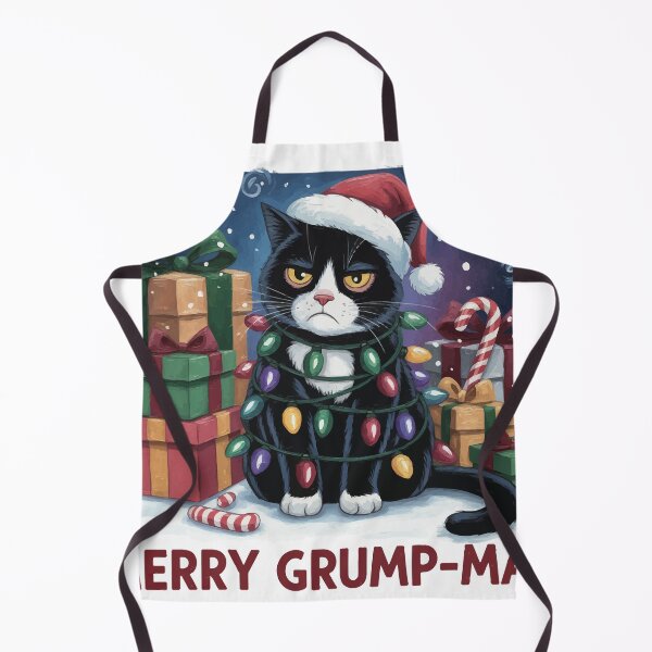Item preview, Merry Grump-mas Cat Holiday Illustration designed and sold by BANKACEM.STORE.