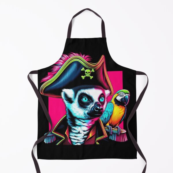 Item preview, Neon Pirate Lemur & Parrot – Tropical Adventure Vibes designed and sold by Dogandesighn.