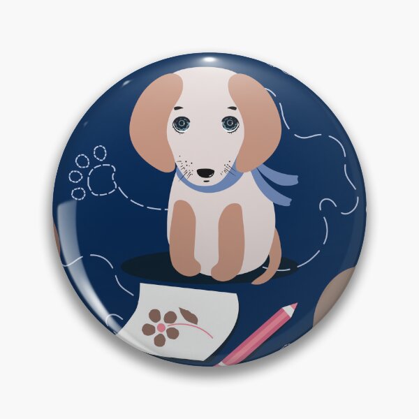 Item preview, Cute dachshund puppies wearing scarves sit amidst scattered pencils and doodles designed and sold by Alex  Blud.