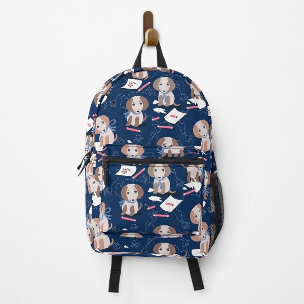 Item preview, Cute dachshund puppies wearing scarves sit amidst scattered pencils and doodles designed and sold by Alex  Blud.